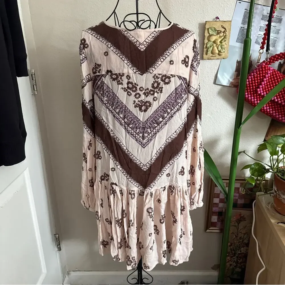 Free People From Your Heart Babydoll Mini Dress XS